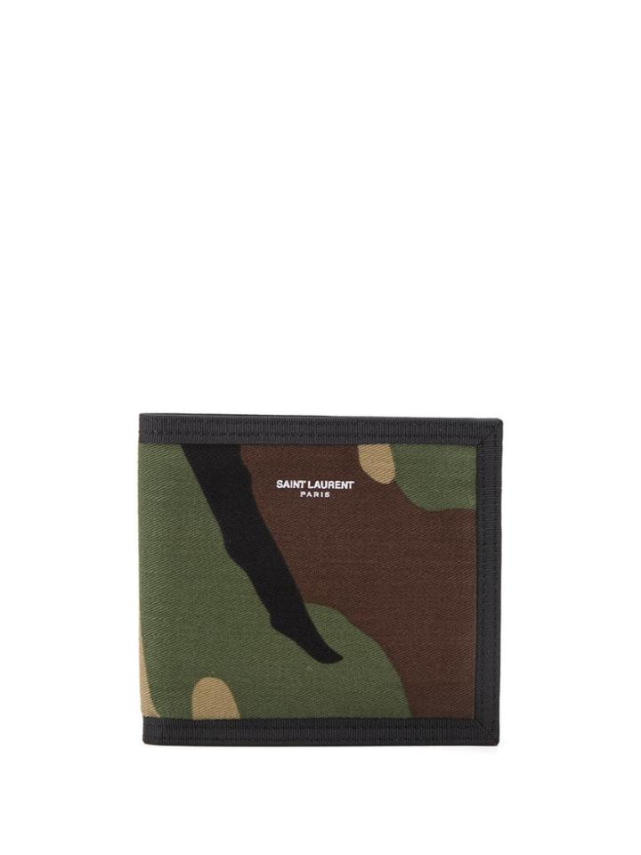 Saint Laurent Camouflage Bifold Wallet - Green