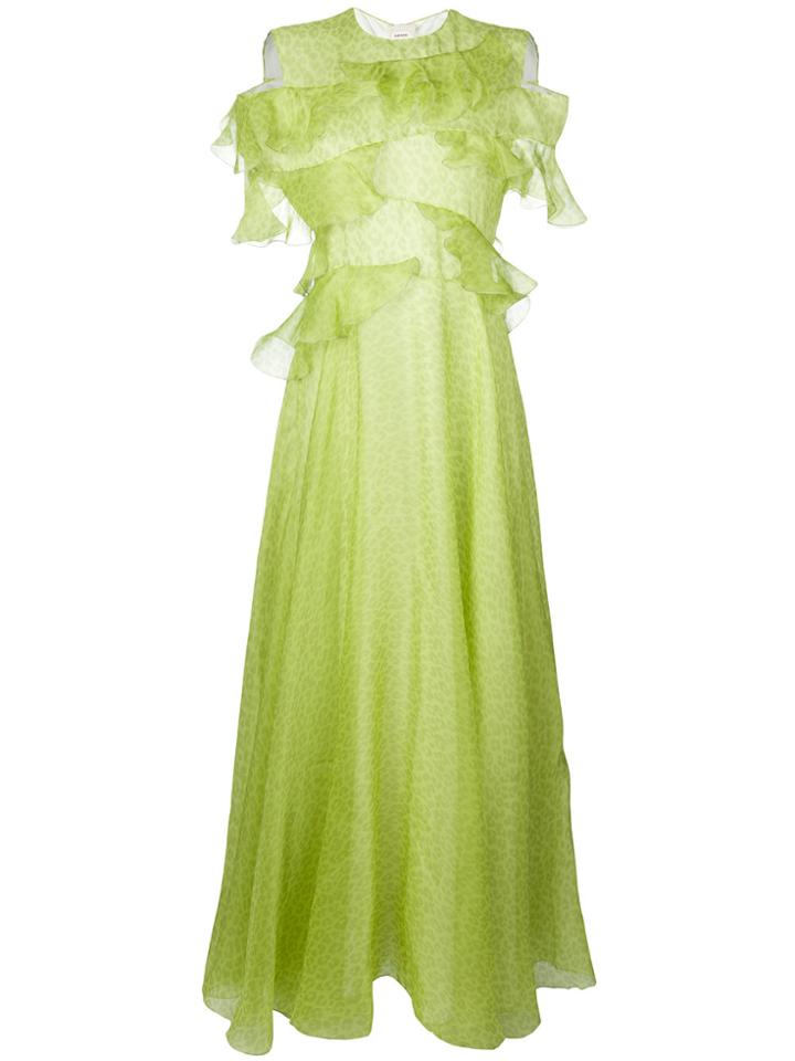 Maison Rabih Kayrouz Ruffle Trimmed Gown - Yellow & Orange