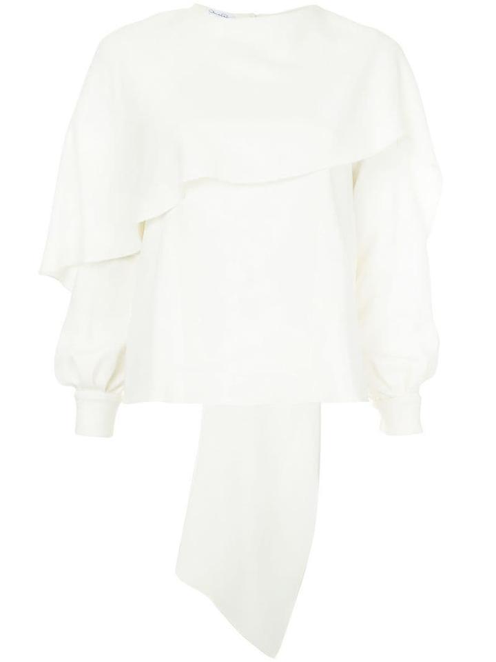 Oscar De La Renta Draped Scarf Blouse - White