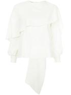 Oscar De La Renta Draped Scarf Blouse - White