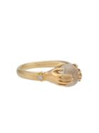 Sauer Anel Vision Em Ouro Amarelo E Cristal De Rocha - Gold