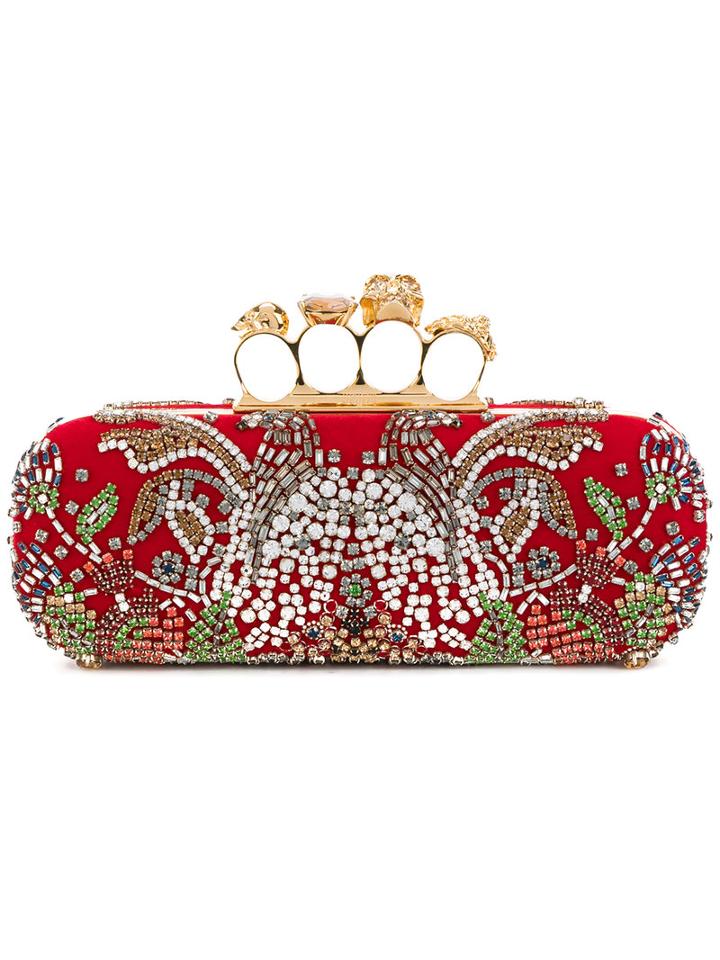Alexander Mcqueen - Knuckle Box Clutch - Women - Silk/viscose - One Size, Silk/viscose