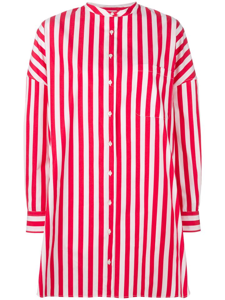 Aspesi Striped Shirt Dress - Red