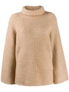 Theory Rollneck Cable Knit Sweater - Neutrals