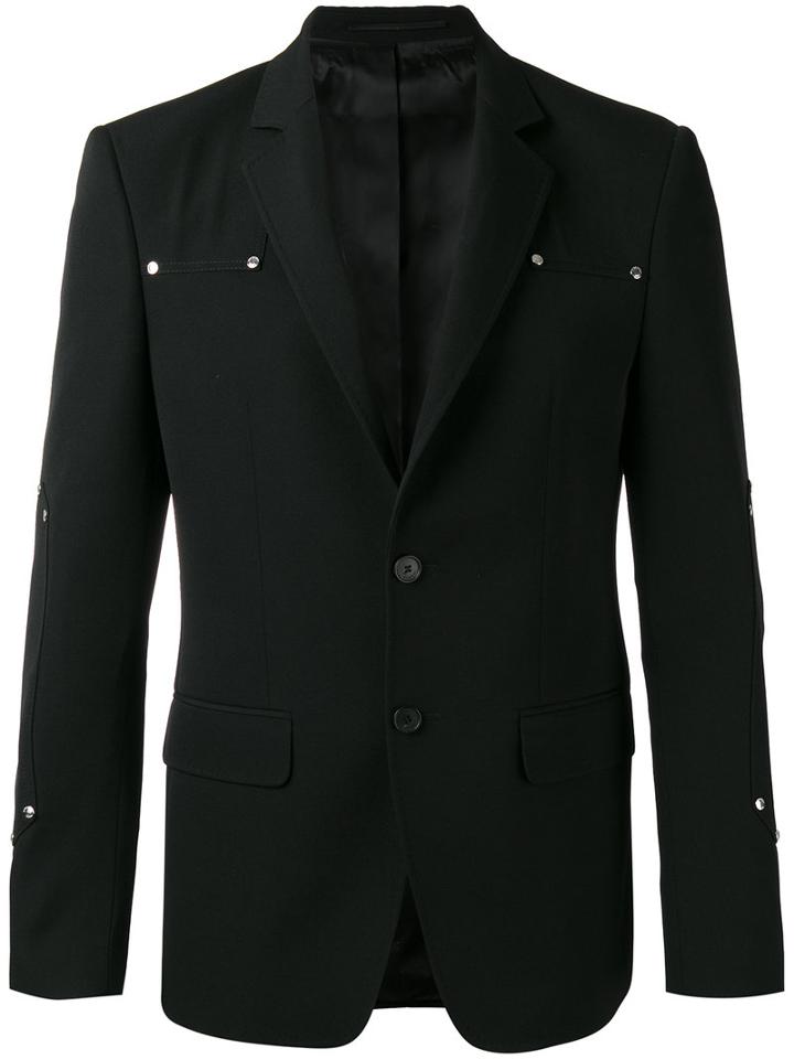 Givenchy Logo Stud Blazer, Men's, Size: 48, Black, Cotton/cupro/wool