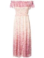 Giamba Bardot Bird Print Dress, Women's, Size: 42, Pink/purple, Silk/polyester