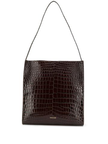 Frenzlauer Crocodile Effect Tote Bag - Brown