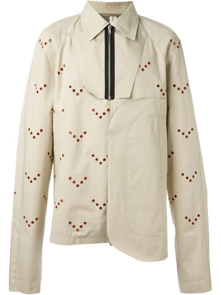 Raf Simons Abstract Print Contrast Panel Overlay Parka