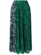 Solace London Nyomi Pleated Midi Skirt - Green
