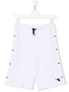 Diadora Junior Embroidered Logo Bermuda Shorts - White