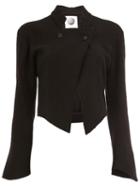 Aganovich Cropped Pointy Jacket, Women's, Size: 38, Black, Wool