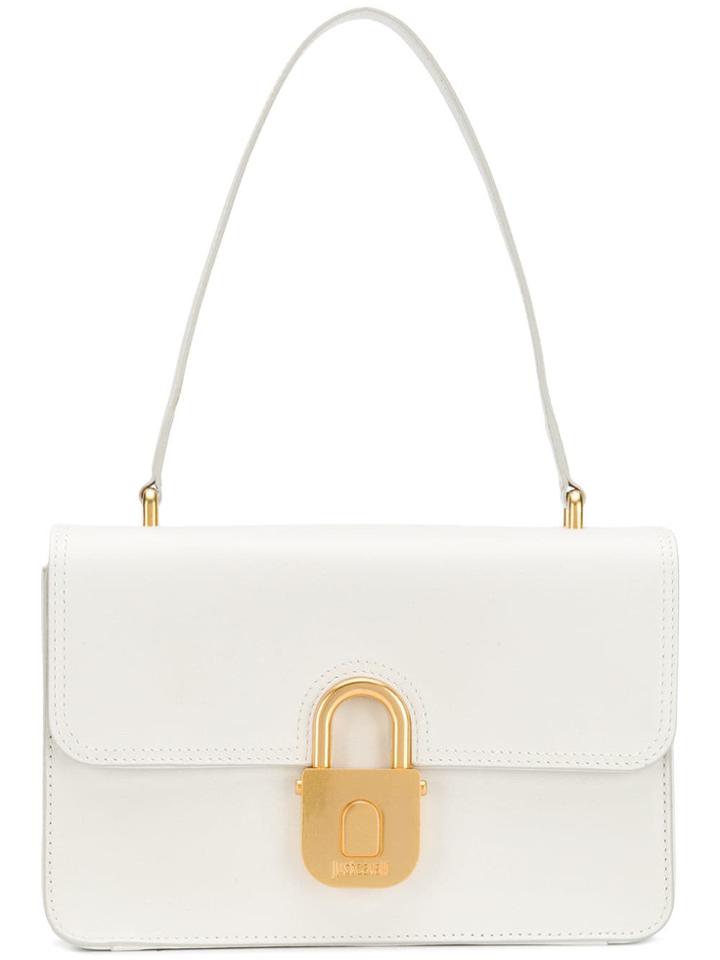 Just Cavalli Padlock Buckle Shoulder Bag - White