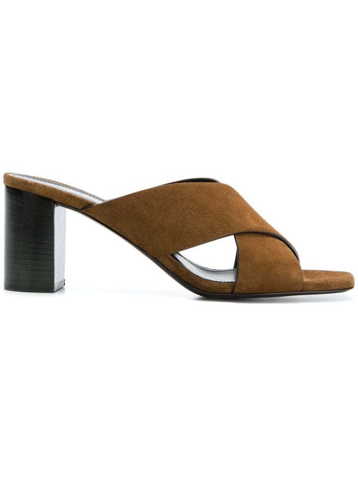 Saint Laurent Loulou 70 Mules - Brown