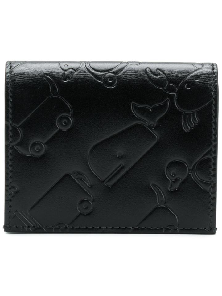 Thom Browne Embossed Leather Toy Icon Double Cardholder - Black