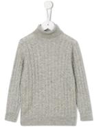 Cashmirino Cable Knit Jumper, Toddler Boy's, Size: 4 Yrs, Grey
