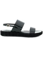 Salvatore Ferragamo Sling Back Double-strap Sandals - Black