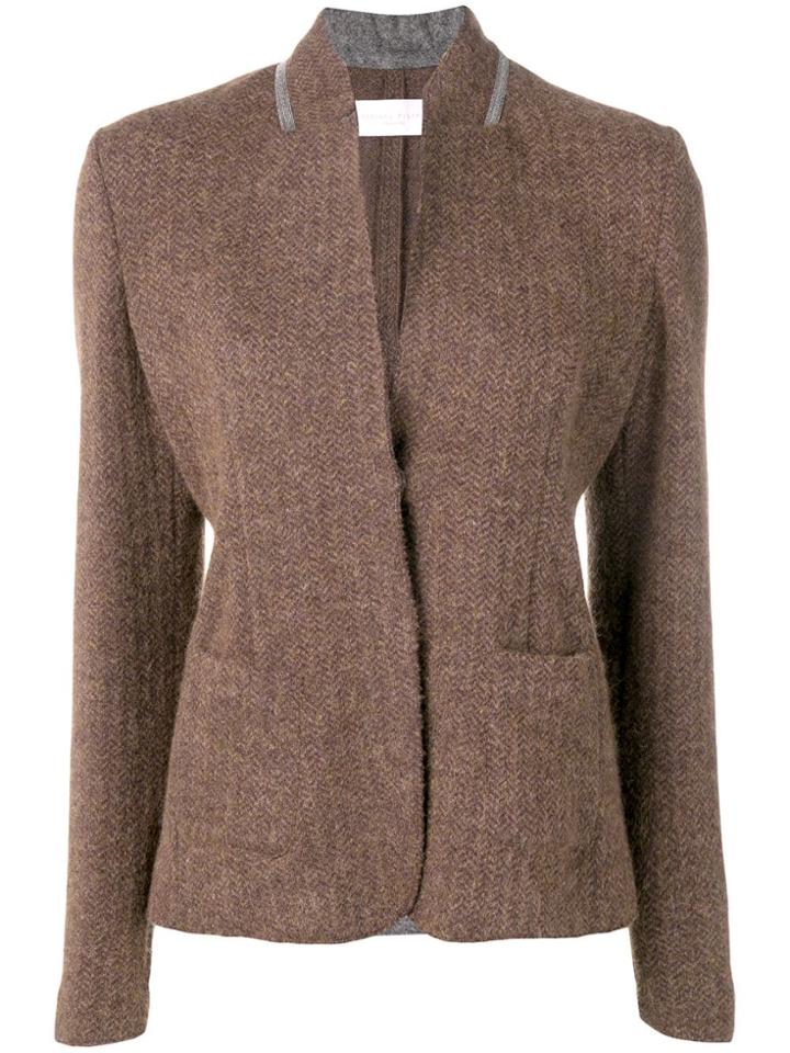 Fabiana Filippi Rhinestone Embellished Blazer - Brown