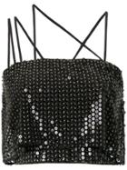 Nk Sequin Cropped Top - Black