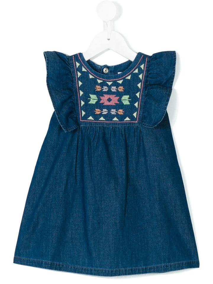 Knot - Embroidered Denim Dress - Kids - Cotton - 3 Yrs, Blue