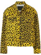 R13 Oversized Leopard Print Jacket - Yellow