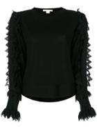 Antonio Berardi Sheer Contrast Sleeved Top - Black