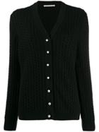 Alessandra Rich Cable Knit Cardigan - Black