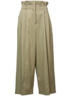 Sonia Rykiel High-rise Cropped Trousers, Women's, Size: 42, Nude/neutrals, Rayon/cotton