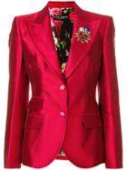 Dolce & Gabbana Giacca Crest Detail Blazer - Red