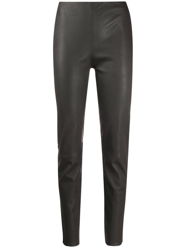 Lorena Antoniazzi High Waisted Leather Leggings - Grey
