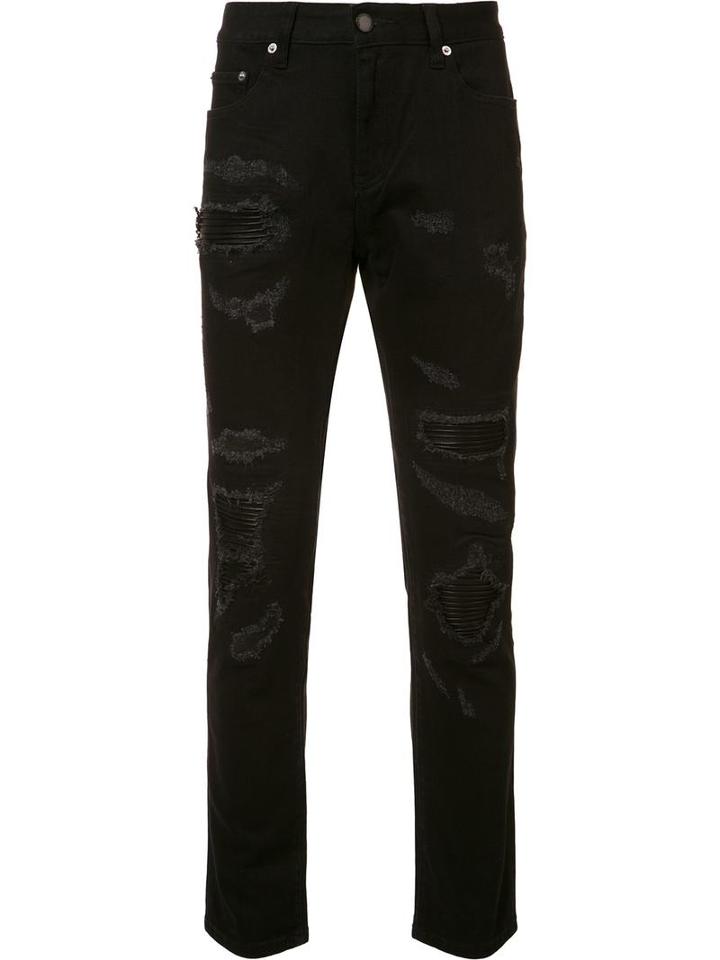 Ripped Skinny Jeans, Men's, Size: 32, Blue, Cotton/polyester, God's Masterful Children
