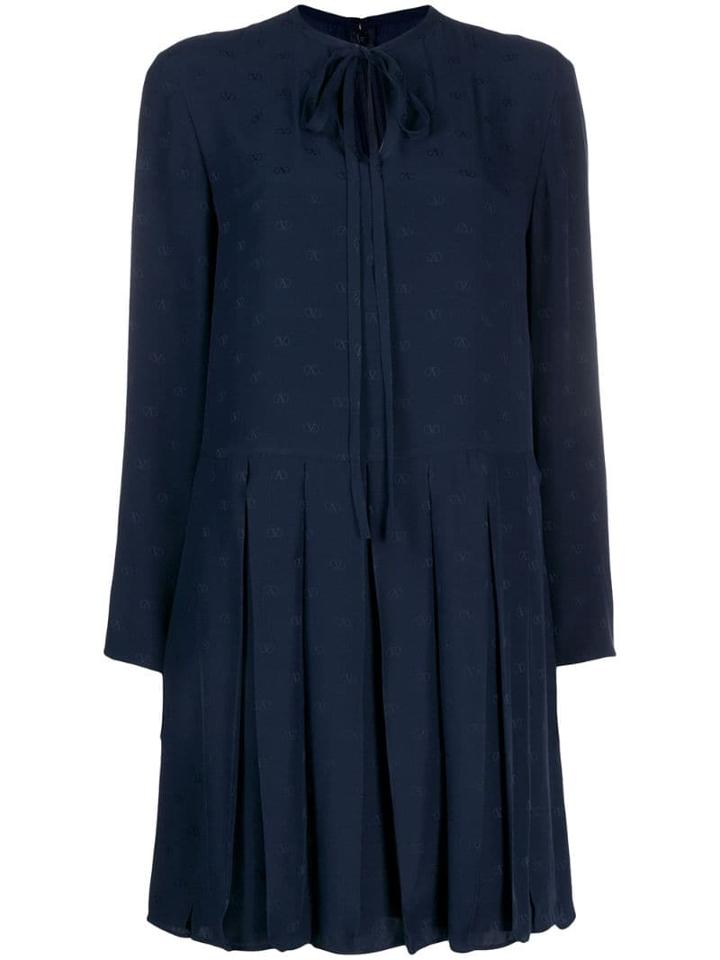 Valentino Tie-neck Shift Dress - Blue