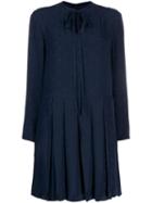 Valentino Tie-neck Shift Dress - Blue