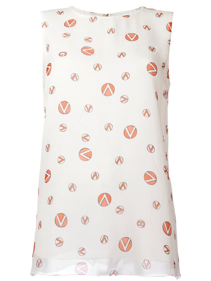 Giambattista Valli Logo Print Tank Top, Women's, Size: 44, White, Silk