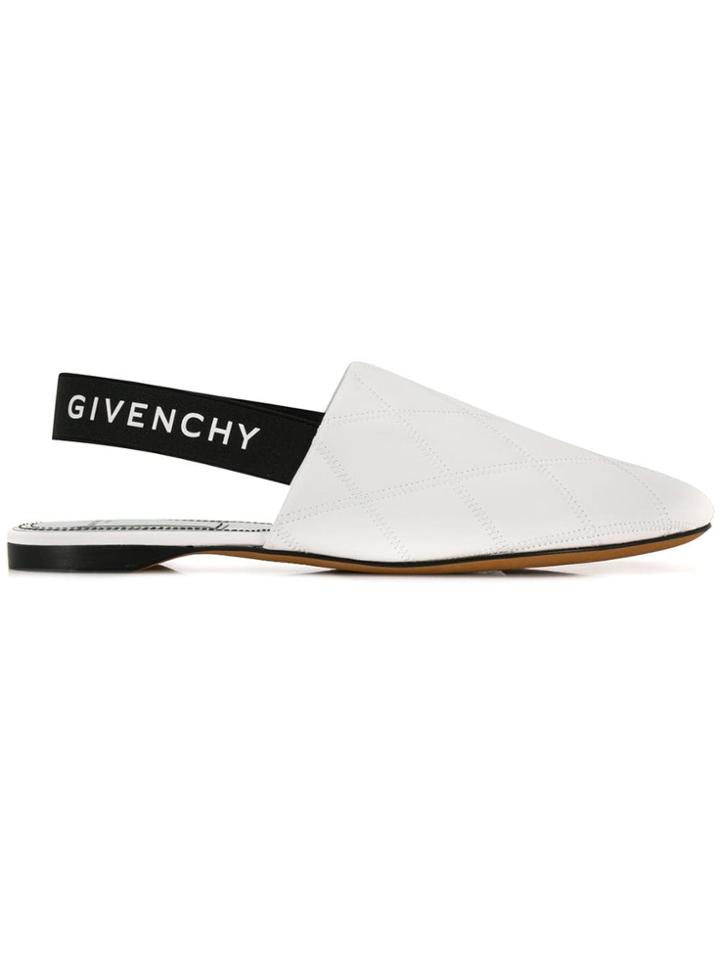 Givenchy Logo Slingback Mules - White