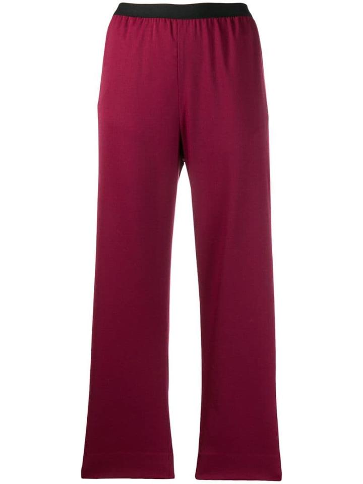 Mm6 Maison Margiela Cropped High Waisted Trousers - Red