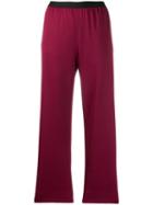 Mm6 Maison Margiela Cropped High Waisted Trousers - Red