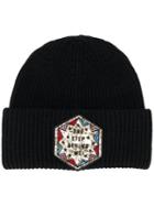 Dondup Ribbed Patch Beanie - Black