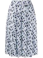 Marni Turbulant Print Skirt - Blue
