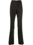 Cambio Chain Print Flared Trousers - Blue