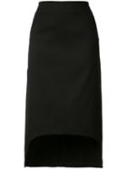 Marni - Curved Hem Skirt - Women - Silk/cotton - 38, Black, Silk/cotton