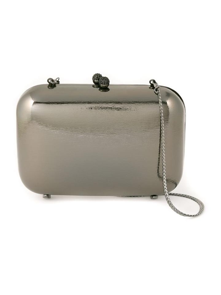 Serpui Detachable Chain Strap Metallic Clutch