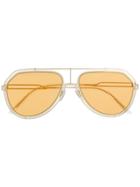 Dolce & Gabbana Eyewear Orange Lens Aviator Sunglasses - Gold