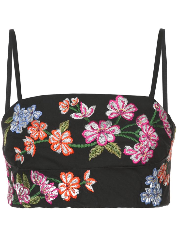 Josie Natori Embroidered Bralette - Black