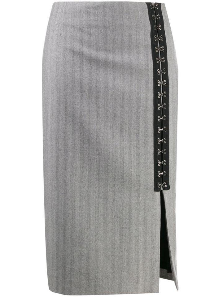 Karl Lagerfeld Hook & Eye Tape Skirt - Grey