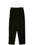 European Culture Kids Velvet Stripe Trousers - Black