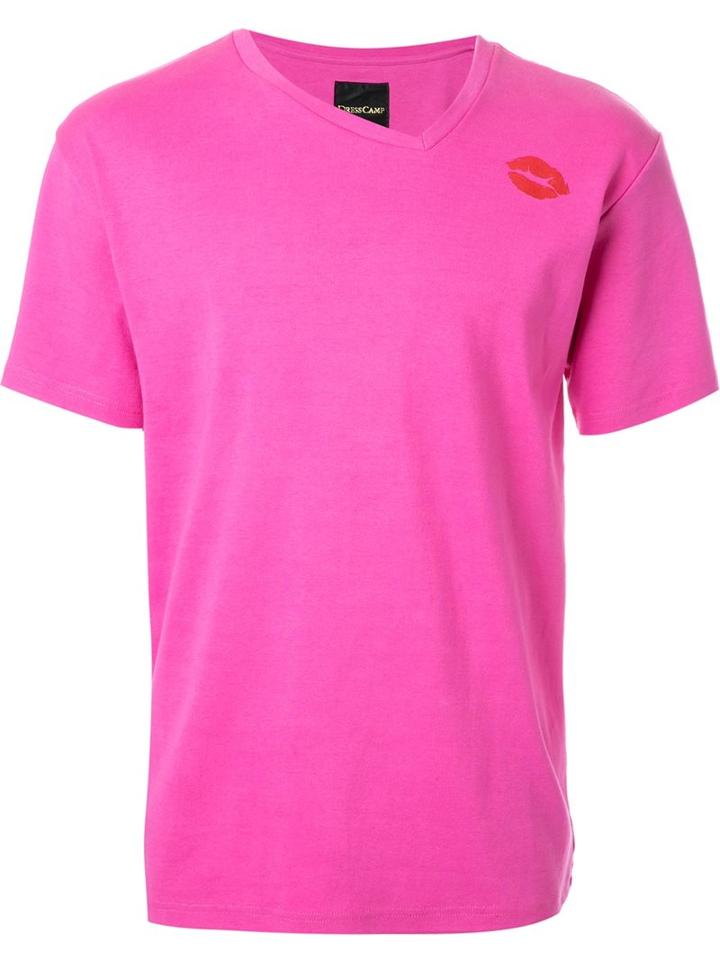 Dresscamp Chest Print T-shirt, Adult Unisex, Size: Xs, Pink/purple, Cotton