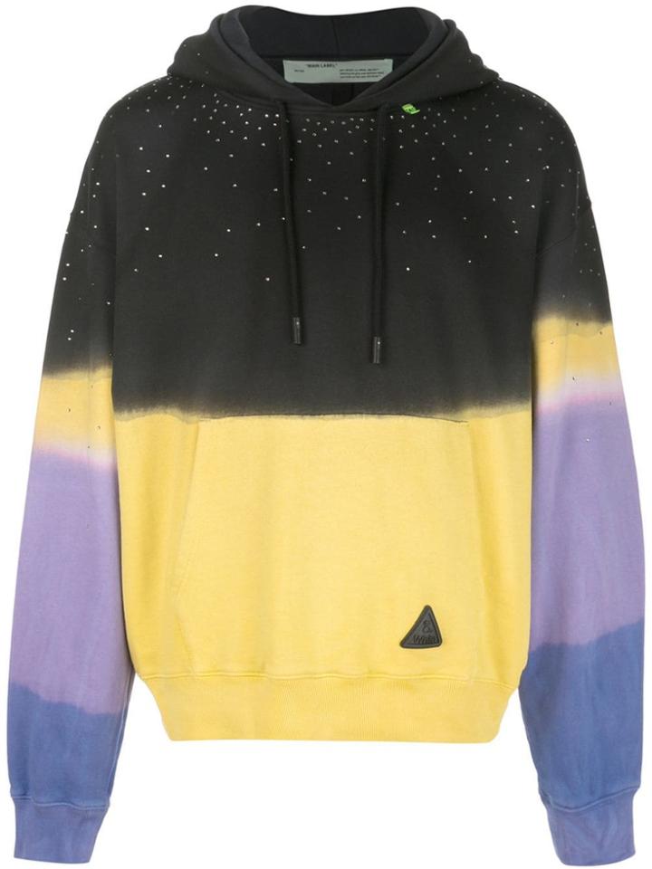 Off-white Ombré Effect Hoodie - Yellow
