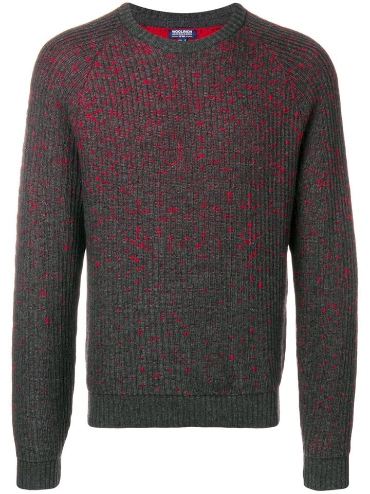 Woolrich Flecked Rib Knit Sweater - Grey