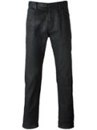 Maison Margiela Coated Straight Leg Jeans, Men's, Size: 34, Black, Cotton/spandex/elastane