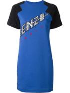 Kenzo Diagonal Stripe Kenzo Sweatshirt Dress, Women's, Size: M, Blue, Cotton